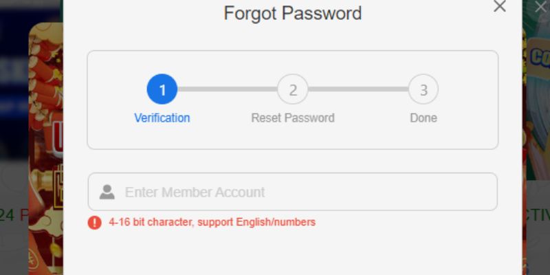 Cung cấp các thông tin quan trọng để lấy mật khẩu mới